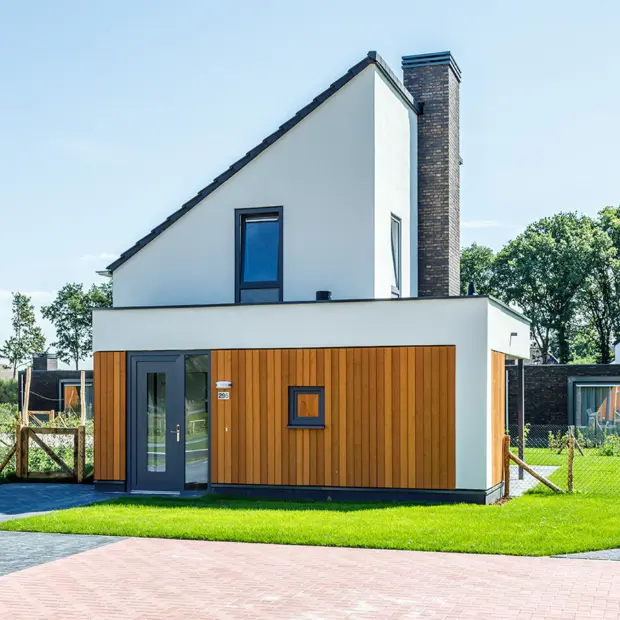 Type 4 B KS Vooraanzicht 2 op een luxe vakantiepark in Limburg